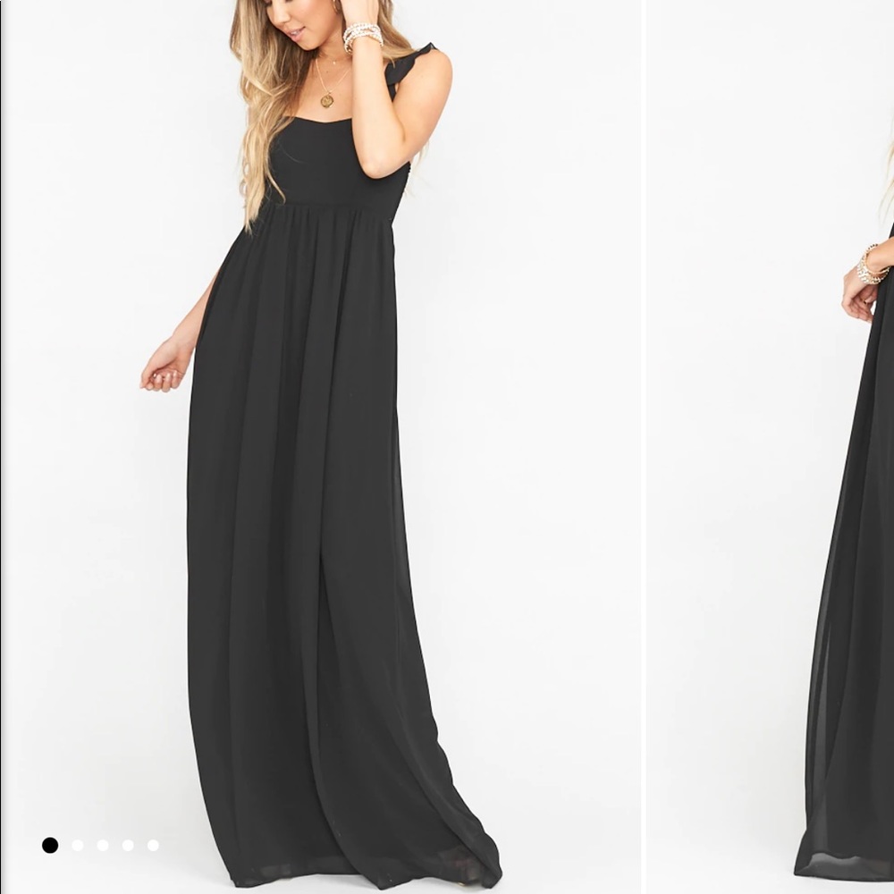 Show Me Your Mumu June Maxi Dress in Black Chiffon